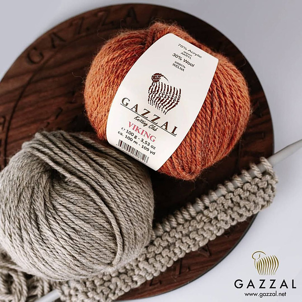 Пряжа полушерстяная Gazzal Viking 4014 - изумруд