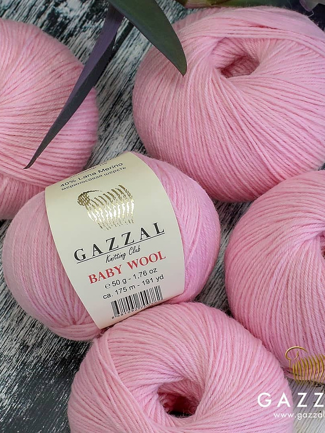 Пряжа для ручного вязания GAZZAL BABY WOOL (Бэби Вул Газзал) 831 роза 