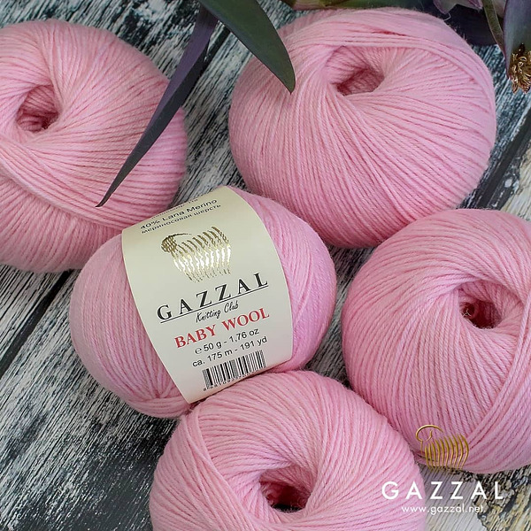 Пряжа для ручного вязания GAZZAL BABY WOOL (Бэби Вул Газзал) 831 роза 