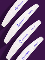 Купить на CrossVill набор из 10 профессиональных двухсторонних пилок Elite Nails для маникюра и педикюра с мягкой абразивностью 180/240 грит.