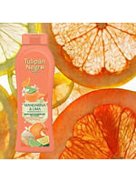 Купить на CrossVill испанский гель для душа Tulipán Negro Mandarina & Lima (650 мл) с ароматом мандарина и лайма для сухой кожи, без парабенов.