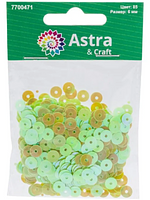 Пайетки плоские, размер 6 мм, 4 упаковки /10 гр., Astra&Craft, цвет 85 (салатовый) купить на CrossVill
