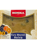 Купить на CrossVill турецкую летнюю халву Koska Kuru Meyveli Yaz Helvası (весом 500 г) с сухофруктами в картонной коробке с прозрачным окном.
