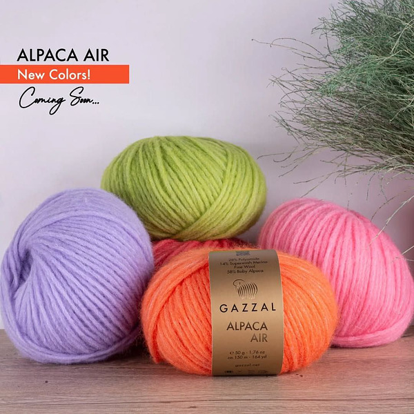 Пряжа для ручного вязания Gazzal Alpaca Air (Газзал Альпака Эйр) 87 коралловый 