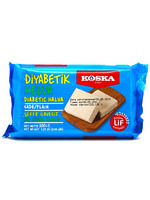 Купить на CrossVill турецкую диабетическую тахинную халву Koska Sade Plain (200 г) классическую ванильную без добавления сахара в синей упаковке.