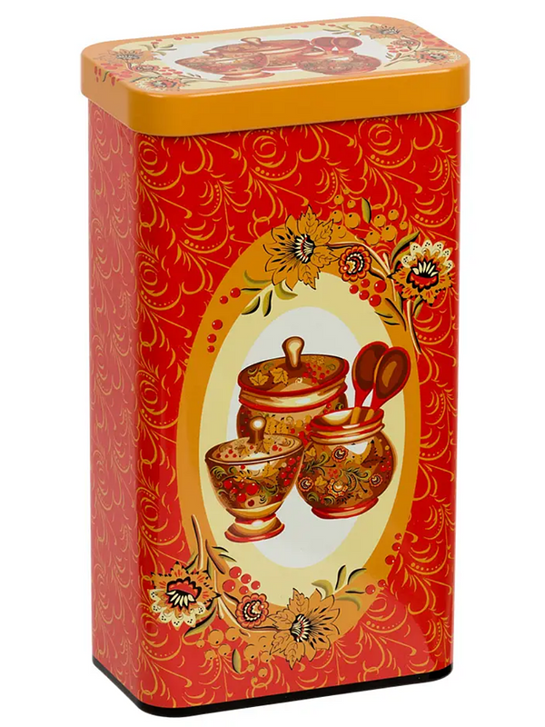 Коробка жестяная, 10.3 х 6.3 х 18.8 см, "Хохлома" купить на CrossVill