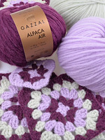 Пряжа для ручного вязания  Gazzal Alpaca Air (Газзал Альпака Эйр) 94 серо - розовый 