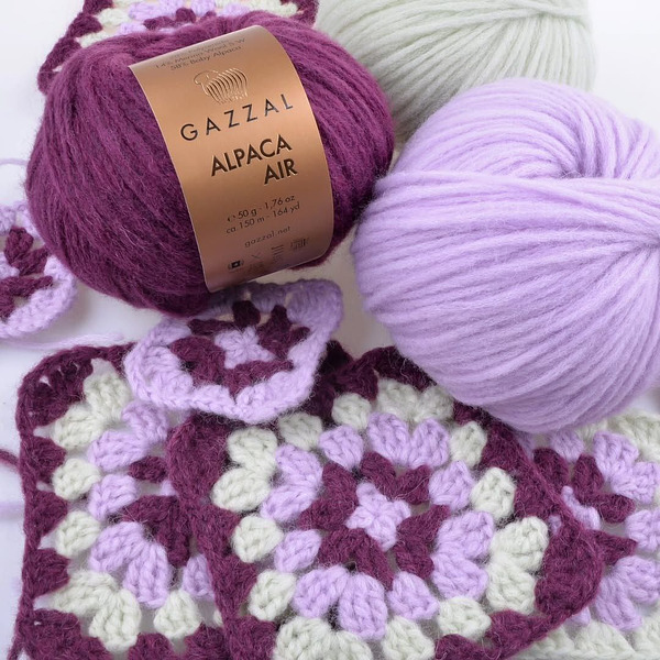 Пряжа для ручного вязания  Gazzal Alpaca Air (Газзал Альпака Эйр) 94 серо - розовый 