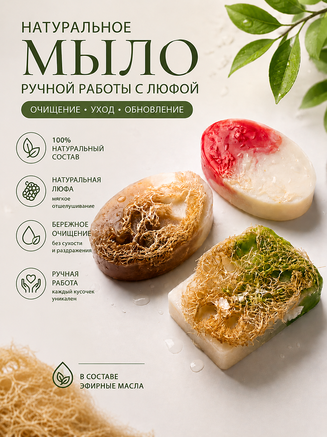 Натурально мыло с люфой купить