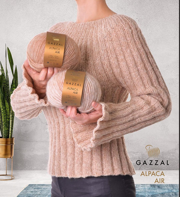 Пряжа для ручного вязания  Gazzal Alpaca Air (Газзал Альпака Эйр) 104 - электрик 