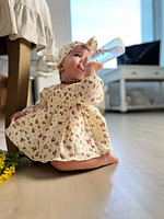 Платье-боди для новорожденных девочек муслиновое праздничное с повязкой, нарядный бодик BAZARNA
