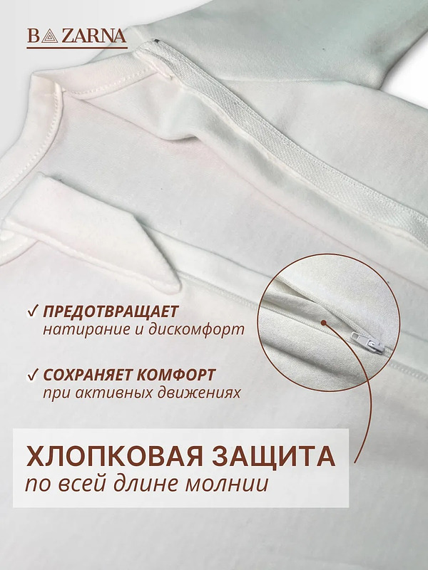 Комбинезон-слип для новорожденных на молнии хлопковый 3 шт, нательный комплект слипов для малышей BAZARNA
