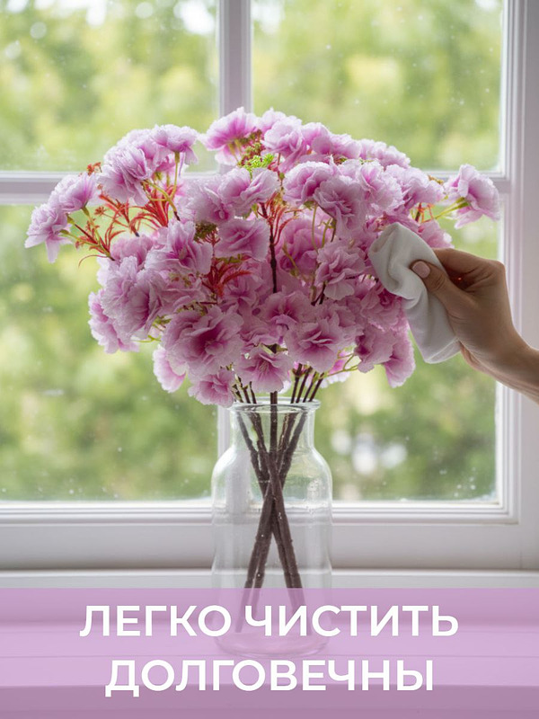 Искусственные цветы для декора, интерьера, рукоделия. Цвет сиреневый. Ветка Сакуры из искусственных цветов. Ветка высотой 47 см., 5 ответвлений, пушистая. Красота и изящество. Искусственные цветы купить на crossvill . Беларусь